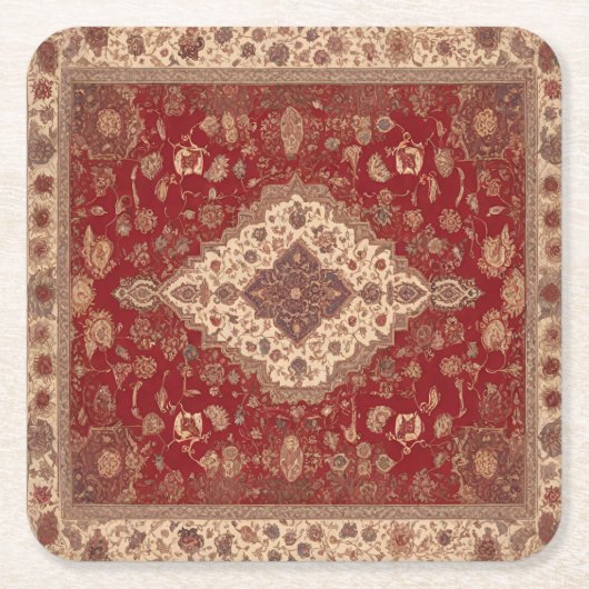 Persian  carpet look  design  rechteckiger pappuntersetzer (Vorderseite)