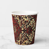 Persian carpet look in dark red and cream pappbecher (Rückseite)