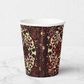 Persian carpet look in dark red and cream pappbecher (Rechts)
