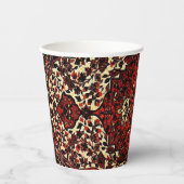 Persian carpet look in dark red and cream pappbecher (Vorderseite)