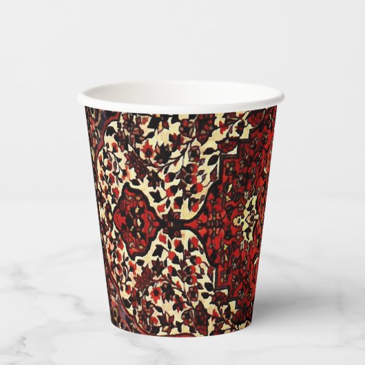 Persian carpet look in dark red and cream pappbecher (Vorderseite)