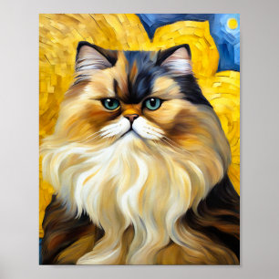 Persian Cat Animal Beauty Colorful Poster