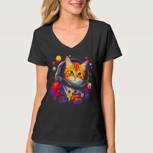 Persian Cat Astronaut T-Shirt (Vorderseite)