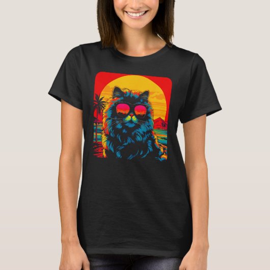 Persian Cat Beach T-Shirt (Vorderseite)