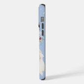 Persian Cat Blue Floral iPhone Hülle (Linke Seite)