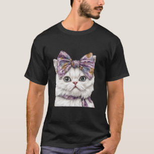 Persian Cat Boho Wildblume Coquette Bow Mama Mothe T-Shirt