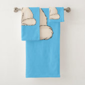 Persian cat cartoon illustration badhandtuch set (Insitu)