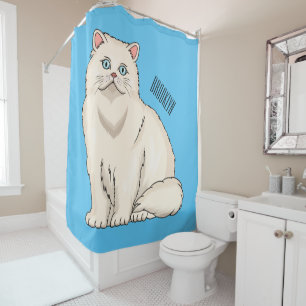 Persian cat cartoon illustration duschvorhang