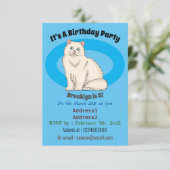 Persian cat cartoon illustration einladung (Stehend Vorderseite)