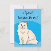 Persian cat cartoon illustration einladung (Rückseite)