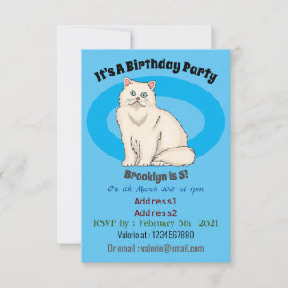 Persian cat cartoon illustration einladung
