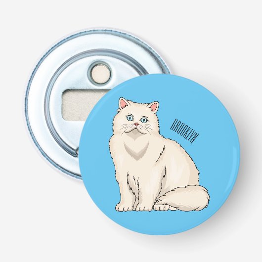 Persian cat cartoon illustration flaschenöffner (Vorderseite)