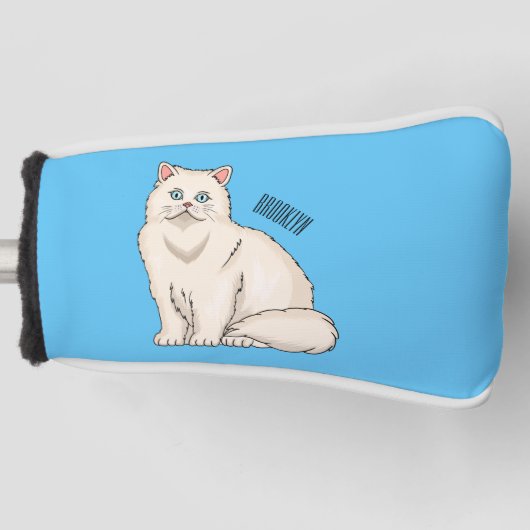 Persian cat cartoon illustration golf headcover (Vorderseite)