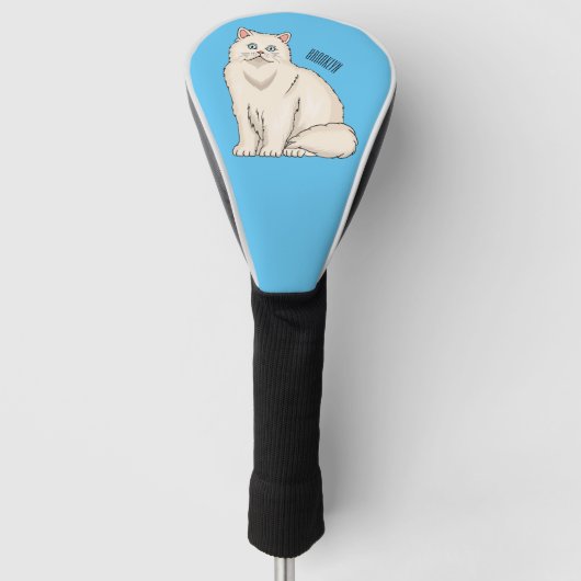 Persian cat cartoon illustration golf headcover (Vorderseite)