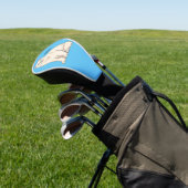 Persian cat cartoon illustration golf headcover (In SItu)
