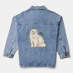 Persian cat cartoon illustration jeansjacke