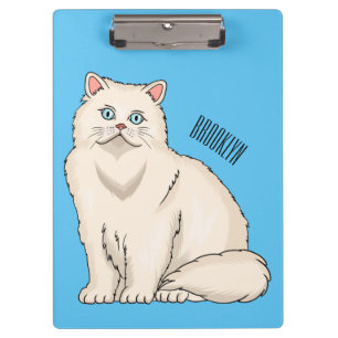 Persian cat cartoon illustration klemmbrett