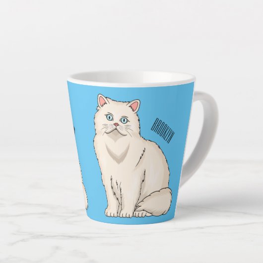 Persian cat cartoon illustration milchtasse (Rechte Ecke)