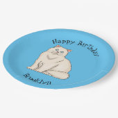 Persian cat cartoon illustration pappteller (Schrägansicht)