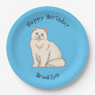 Persian cat cartoon illustration pappteller