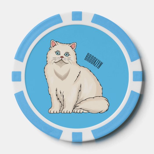 Persian cat cartoon illustration pokerchips (Vorderseite)
