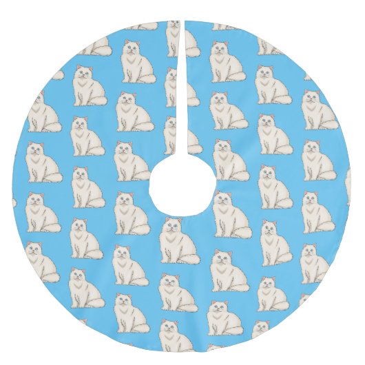 Persian cat cartoon illustration polyester weihnachtsbaumdecke (Vorderseite)