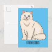 Persian cat cartoon illustration postkarte (Vorne/Hinten)