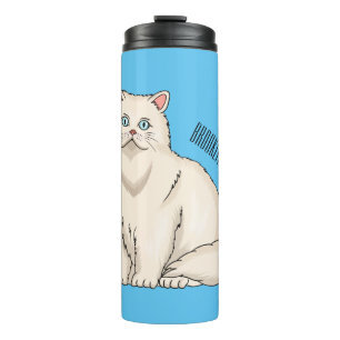 Persian cat cartoon illustration thermosbecher