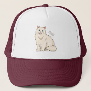 Persian cat cartoon illustration truckerkappe