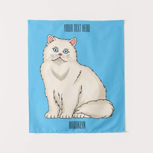 Persian cat cartoon illustration wandteppich (Vorderseite)