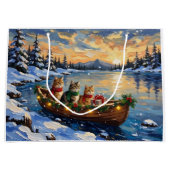 Persian Cat Christmas Boat Holiday Große Geschenktüte (Vorderseite)