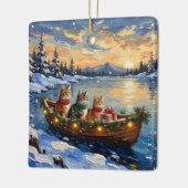 Persian Cat Christmas Boat Holiday Keramikornament (Links)