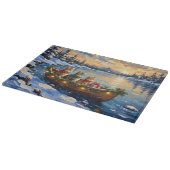 Persian Cat Christmas Boat Holiday Schneidebrett (Ecke)