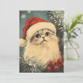 Persian Cat Christmas Feiertagskarte (Stehend Vorderseite)