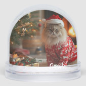 Persian Cat Christmas Personalisiert Double Side Schneekugeln (Vorderseite)