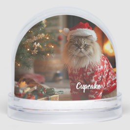 Persian Cat Christmas Personalisiert Double Side Schneekugeln