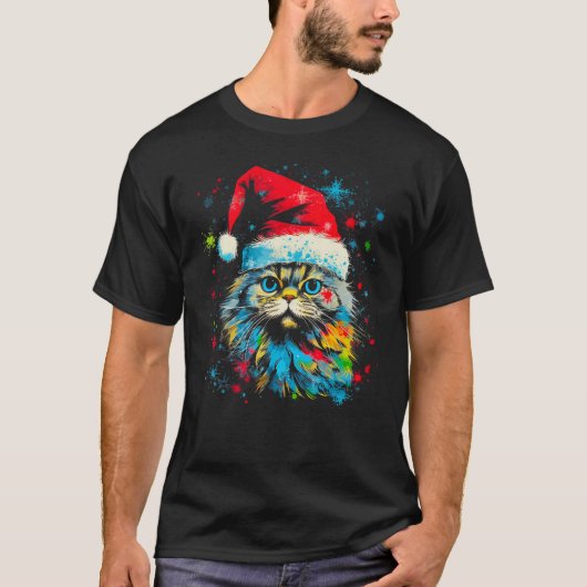 Persian Cat Christmas T-Shirt (Vorderseite)