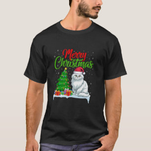 Persian Cat Christmas Tree Lights Xmas Persian Cat T-Shirt