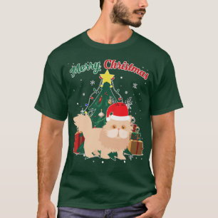 Persian Cat Christmas Tree Snow Flakes Xmas Presen T-Shirt