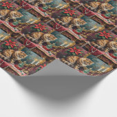 Persian Cat Christmas Velvet Vanity Holiday Geschenkpapier (Ecke)