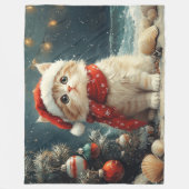 Persian Cat Christmas Vintag Beach Fleecedecke (Vorderseite)