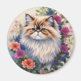 Persian Cat Colorful Blume Magnet