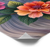 Persian Cat Colorful Floral Art Poster (Ecke)