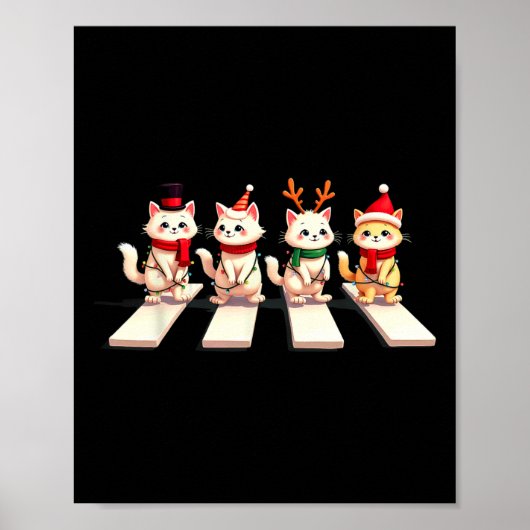Persian Cat Crossing Road Xmas Poster (Vorne)