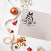 Persian Cat Family Address Christmas Gummistempel