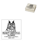 Persian Cat Family Address Christmas Gummistempel (Stempel)