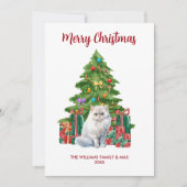 Persian Cat Family Christmas Feiertagskarte (Vorderseite)