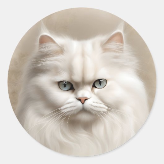 Persian Cat Feline Elegant Runder Aufkleber (Vorderseite)