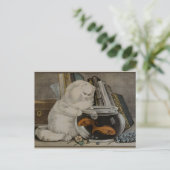 Persian Cat Fishing Postkarte (Stehend Vorderseite)