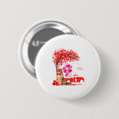 Persian Cat Heart Tree Valentines Day  Button (Vorne & Hinten)